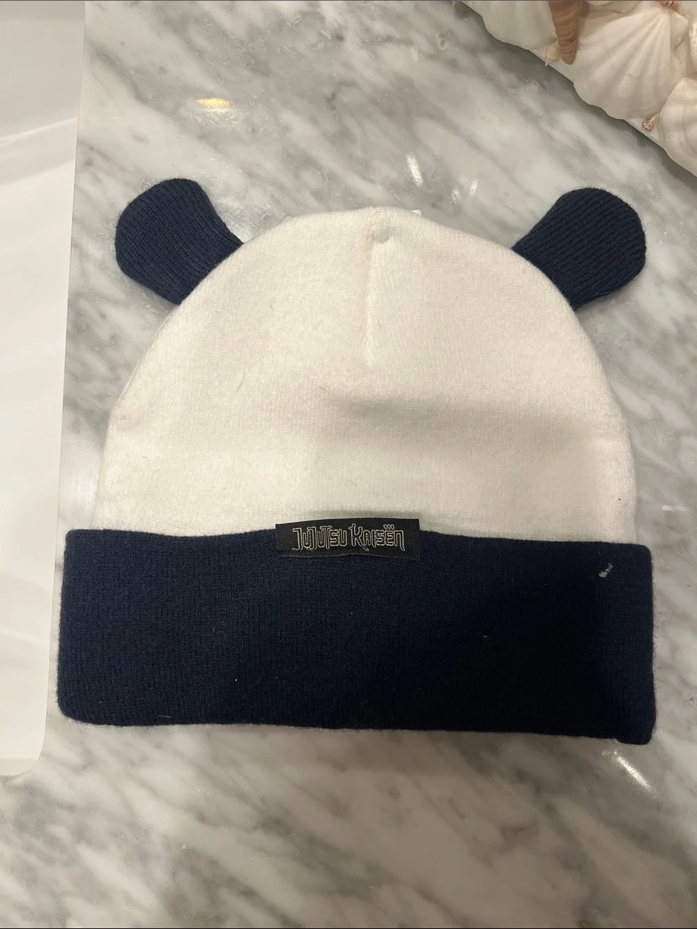Uniqlo Kids Panda Beanie Hat - Navy & White